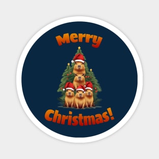 Capybara tree Christmas, Merry Christmas, Capybara Pets, Cute capybara Magnet